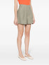 pleated detail linen shorts